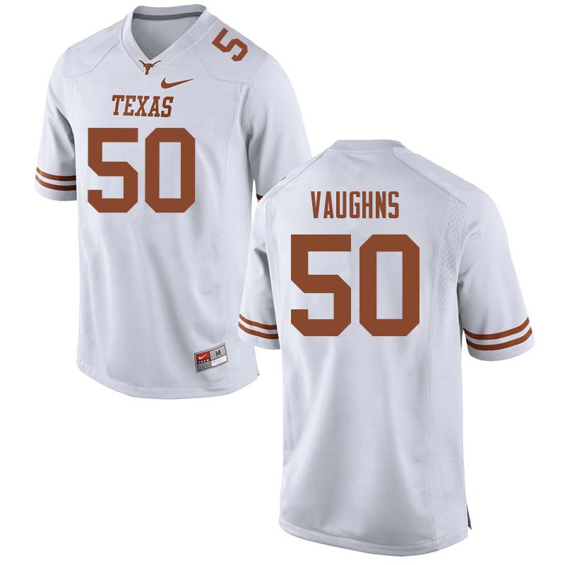 Men #50 Byron Vaughns Texas Longhorns College Football Jerseys Sale-White